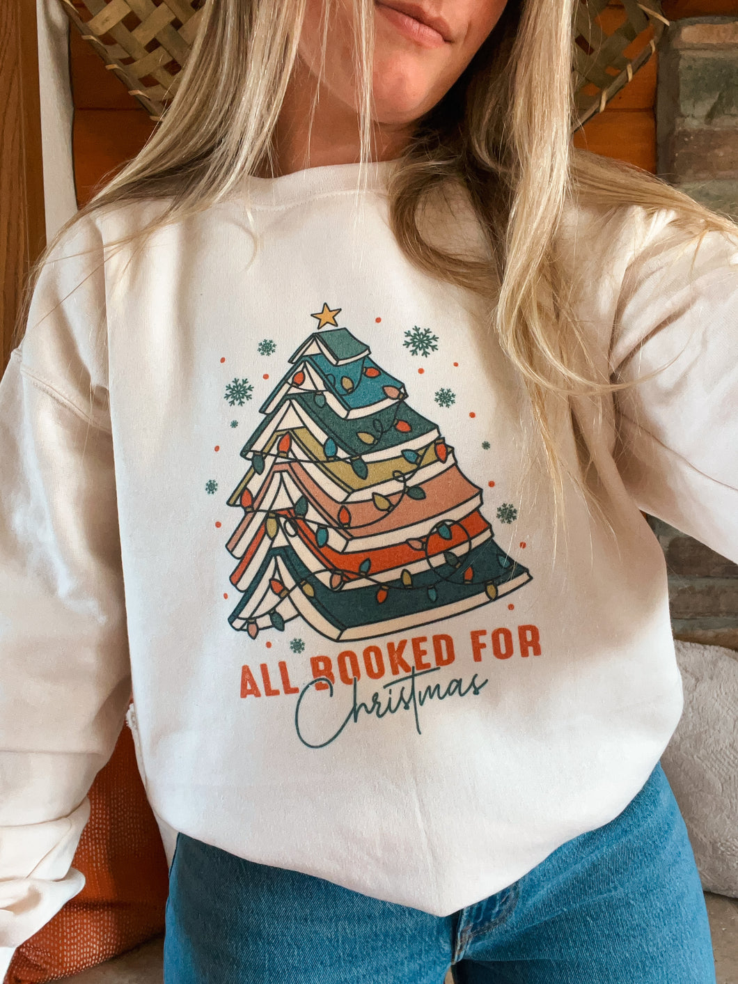 All Booked For Christmas Crewneck